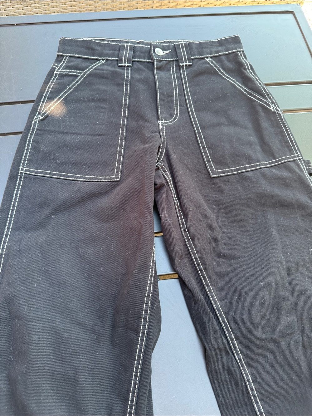 Retrod XS Men's Black Contrast-Stitch Workwear Jeans (27-28 waist) like new - Picture 2 of 13